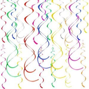 Colorful Ceiling Swirl Decorations Hanging Party Streamers Wedding Graduation